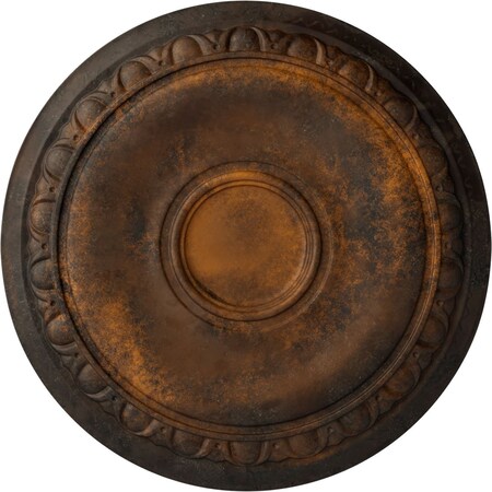 Ekena Millwork Caputo Ceiling Medallion (Fits Canopies up to 6"), Hand-Painted Rust, 24 1/4"OD x 1 1/2"P CM24CARUS